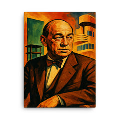 Alvar Aalto canvas print on a plain backdrop in size 18"x24".