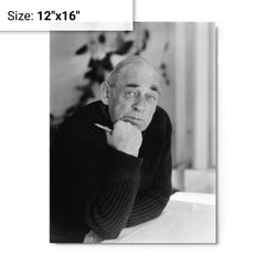 Alvar Aalto metal print on a plain backdrop in size 12"x16".