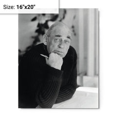 Alvar Aalto metal print on a plain backdrop in size 16"x20".