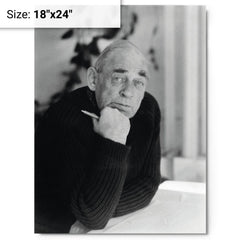 Alvar Aalto metal print on a plain backdrop in size 18"x24".