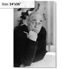 Alvar Aalto metal print on a plain backdrop in size 24"x36".