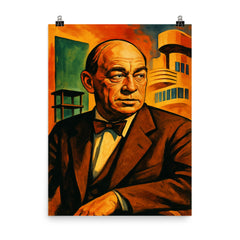 Alvar Aalto poster on a plain backdrop in size 8"x10".