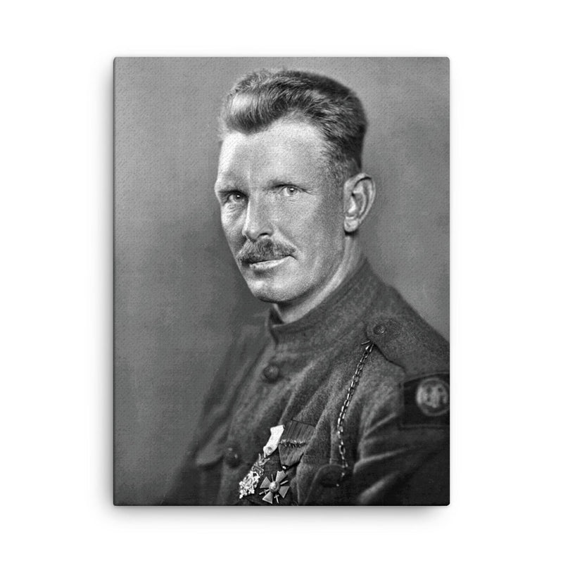 Alvin York canvas print on a plain backdrop in size 18