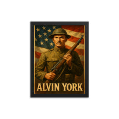 Alvin York framed print on a plain backdrop in size 12"x16".