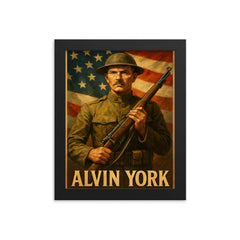 Alvin York framed print on a plain backdrop in size 8"x10".