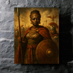 Amanirenas confronting Rome with one eye metal print mockup