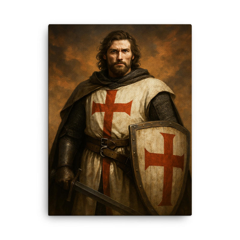 Amaury de Montfort canvas print on a plain backdrop in size 18