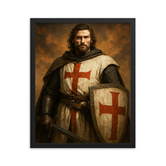 Amaury de Montfort framed print on a plain backdrop in size 16"x20".