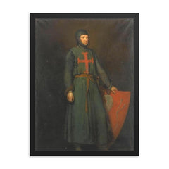 Amaury de Montfort framed print on a plain backdrop in size 18"x24".