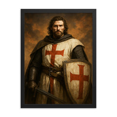 Amaury de Montfort framed print on a plain backdrop in size 18"x24".