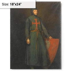 Amaury de Montfort metal print on a plain backdrop in size 18"x24".