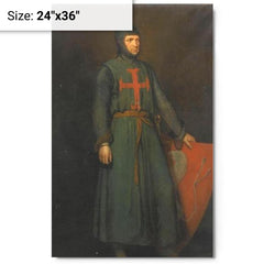 Amaury de Montfort metal print on a plain backdrop in size 24"x36".