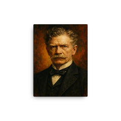Ambrose Bierce canvas print on a plain backdrop in size 12"x16".