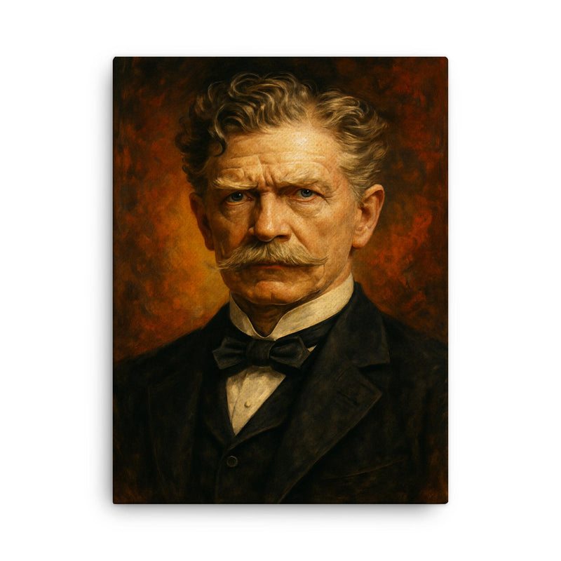 Ambrose Bierce canvas print on a plain backdrop in size 18