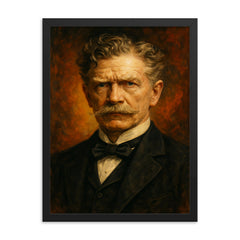 Ambrose Bierce framed print on a plain backdrop in size 18"x24".