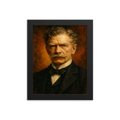 Ambrose Bierce framed print on a plain backdrop in size 8"x10".