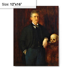 Ambrose Bierce metal print on a plain backdrop in size 12"x16".