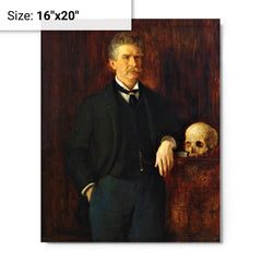 Ambrose Bierce metal print on a plain backdrop in size 16"x20".