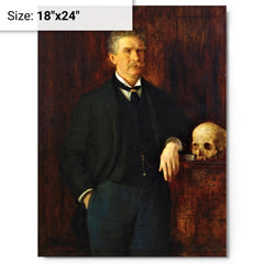 Ambrose Bierce metal print on a plain backdrop in size 18"x24".