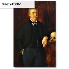 Ambrose Bierce metal print on a plain backdrop in size 24"x36".