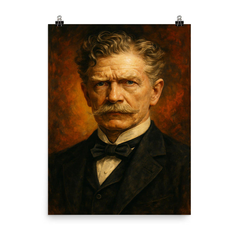 Ambrose Bierce poster on a plain backdrop in size 8
