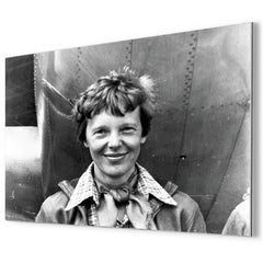Amelia Earhart metal print mockup