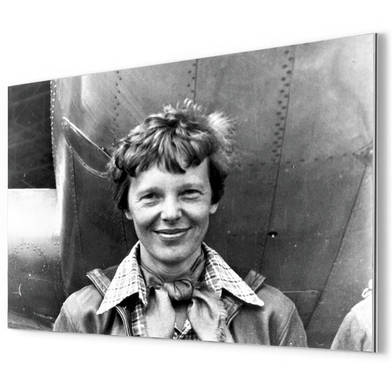 Amelia Earhart metal print mockup