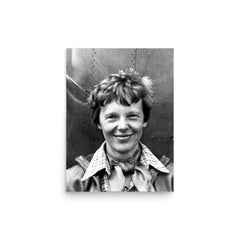 Amelia Earhart poster on a plain backdrop in size 12"x16".