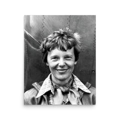 Amelia Earhart poster on a plain backdrop in size 16"x20".