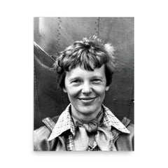 Amelia Earhart poster on a plain backdrop in size 18"x24".