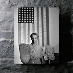American Gothic by Gordon Parks metal print mockup
