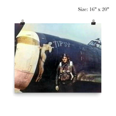 American Pilot with P-47 Thunderbolt "Tipsy" Featuring Pin-Up Art poster 2