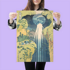 Amida Falls in the Far Interior by Hokusai poster 3