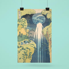 Amida Falls in the Far Interior by Hokusai poster 6