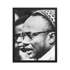 Amilcar Cabral framed print on a plain backdrop in size 16"x20".