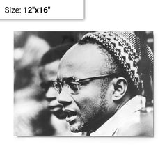 Amilcar Cabral metal print on a plain backdrop in size 12"x16".