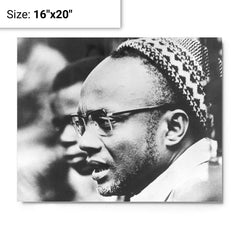 Amilcar Cabral metal print on a plain backdrop in size 16"x20".