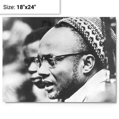 Amilcar Cabral metal print on a plain backdrop in size 18"x24".