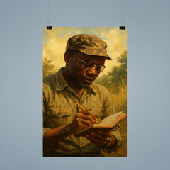 Amilcar Cabral with field notebook poster 9