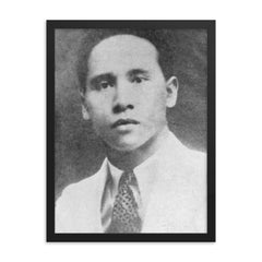 Amir Hamzah framed print on a plain backdrop in size 18"x24".