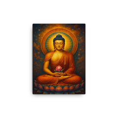 Amitabha Buddha canvas print on a plain backdrop in size 12"x16".