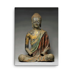 Amitabha Buddha canvas print on a plain backdrop in size 18"x24".