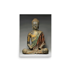 Amitabha Buddha poster on a plain backdrop in size 12"x16".