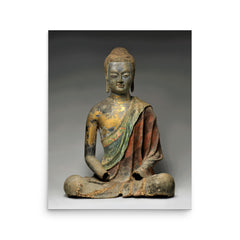 Amitabha Buddha poster on a plain backdrop in size 16"x20".