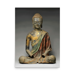 Amitabha Buddha poster on a plain backdrop in size 18"x24".