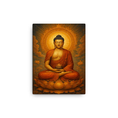 Amitabha the Buddha of the Western Pure Land canvas print on a plain backdrop in size 12"x16".