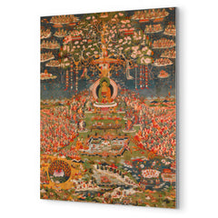 Amitabha, the Buddha of the Western Pure Land (Sukhavati) metal print mockup