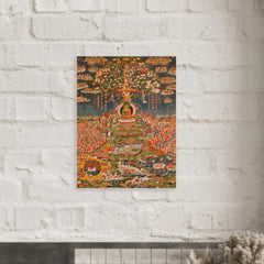 Amitabha, the Buddha of the Western Pure Land (Sukhavati) metal print mockup