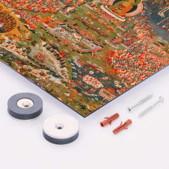 Amitabha, the Buddha of the Western Pure Land (Sukhavati) metal print mockup