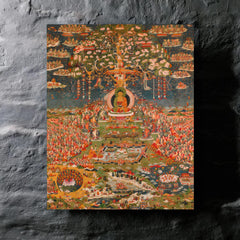 Amitabha, the Buddha of the Western Pure Land (Sukhavati) metal print mockup
